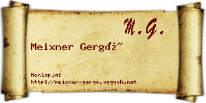 Meixner Gergő névjegykártya